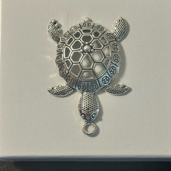 NWOT Silver Open Cuora Trifasciata Sea Turtle Large Charm Pendant for Necklace - Picture 4 of 6